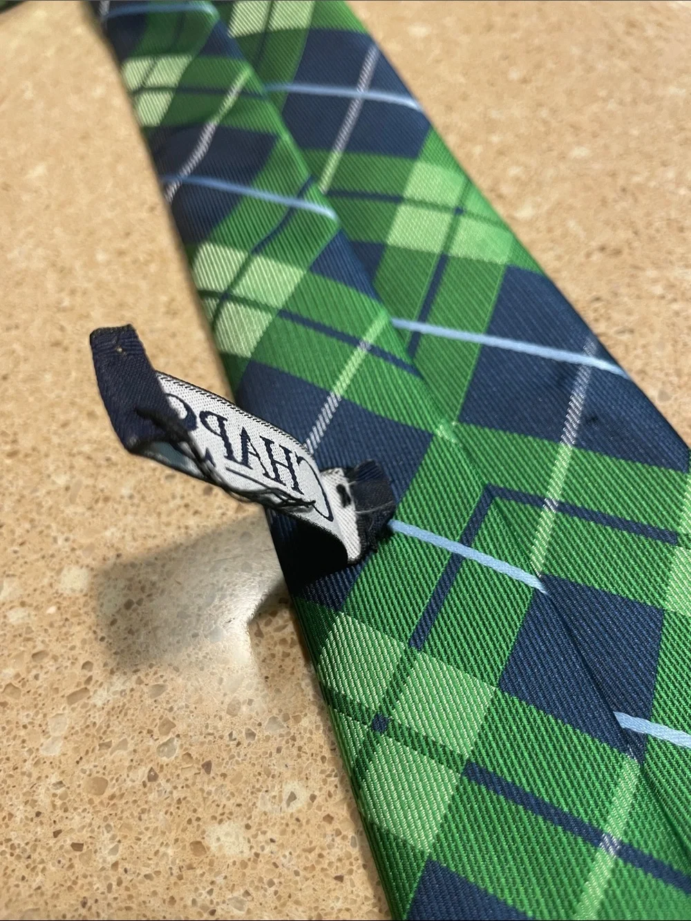 Chaps Green and Navy Plaid Men's Tie